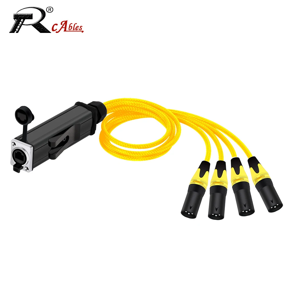 

Audio Snake 4 Channel 3Pin XLR Extender Multi Network Receiver to Ethercon Cable,XLR Male/Female to RJ45 Female Braided Cable