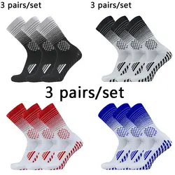 3 pairs  Grid pattern Anti-slip Soccer Socks Men Women Outdoor Sport Grip Football Socks antideslizantes de futbol