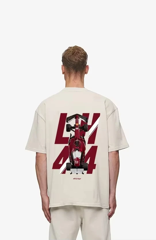 Lewis Hamilton F1 Merch camisa de gran tamaño, camisetas de verano para hombre, Top de carreras, camisa clásica F1, camiseta de algodón pesado con cuello redondo para hombre