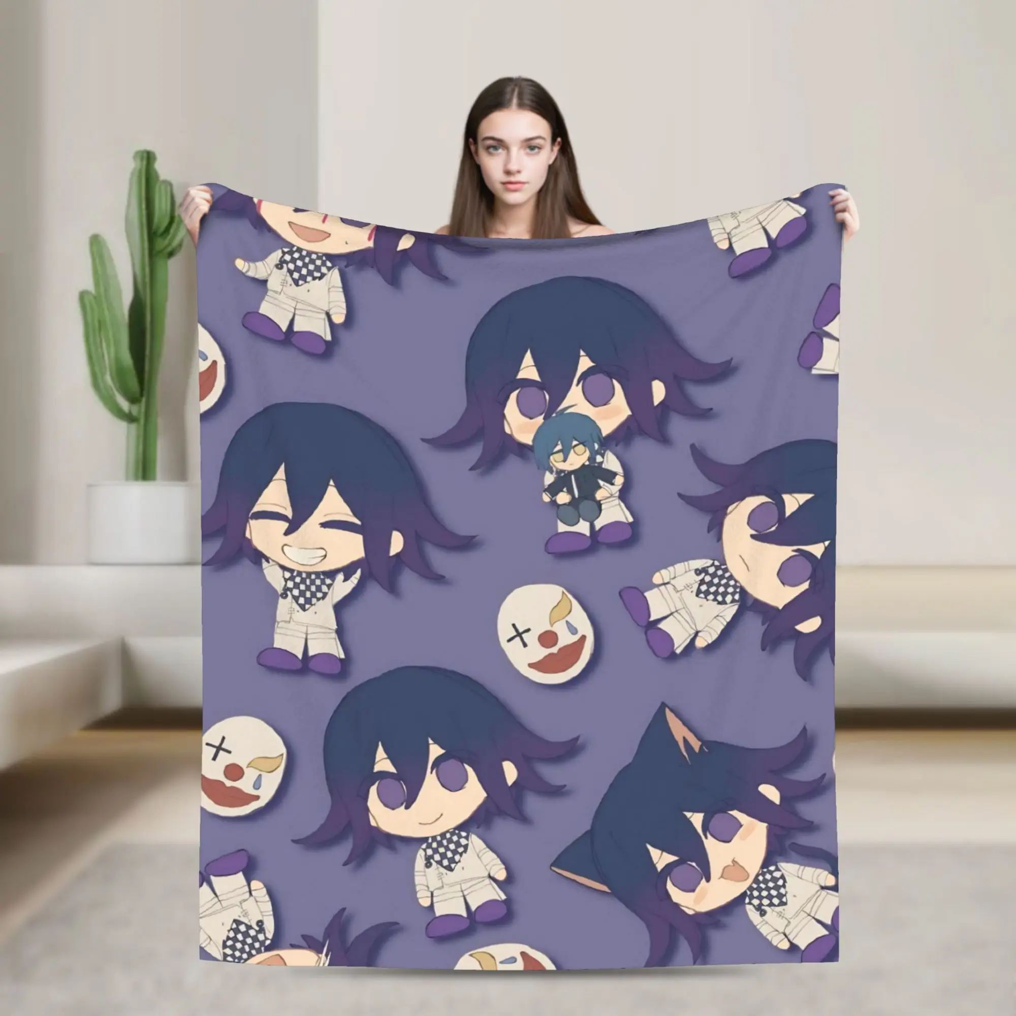 Warm BlanketKids Adult Travel Nagito Komaeda  Throw Blanket  Flannel Bedspread For Home Decor Funny Sofa Bed Cover