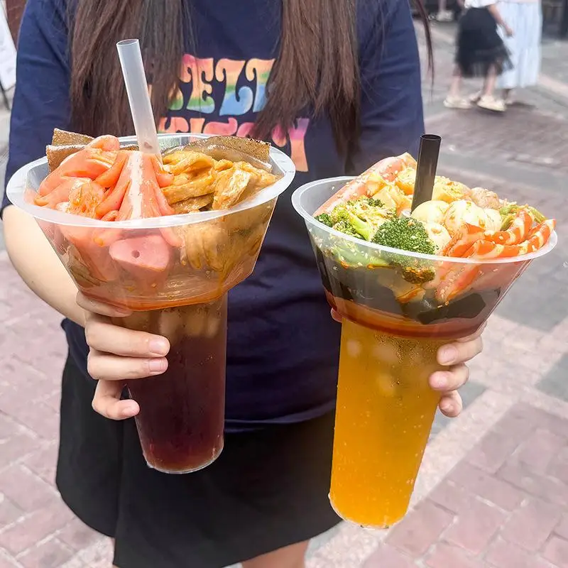 SUSU 10/50Pcs Disposable Plastic Cup Drink Snack Cup Bowl Bubble Milk Tea Fruit Portable Cups Desserts Fondue Cup Adults Kids - view 6