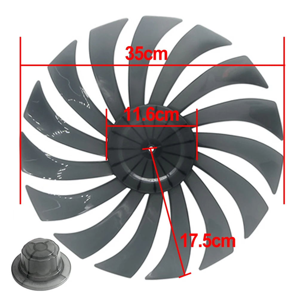 1 Pcs 14 Inch Household Floor Fan Table Plastic Fan Blade With Nut Cover Transparent Fan Blade Fan Accessories