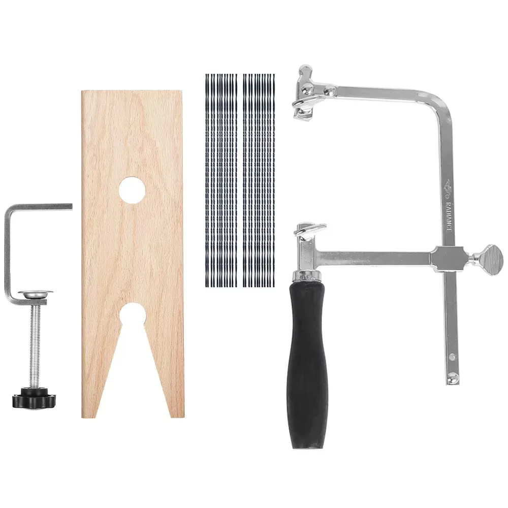 PHYHOO Jewelers Saw Frame Adjustable with 12 Blades Professional Jewelry Making Kit for Precision Cutting