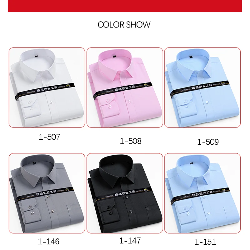 TFETTERS Brand Long Sleeve Shirts for Men 2025 Solid Color Fashion Turn-Down Collar Men Shirt Regular Business Casual Mens Shirt