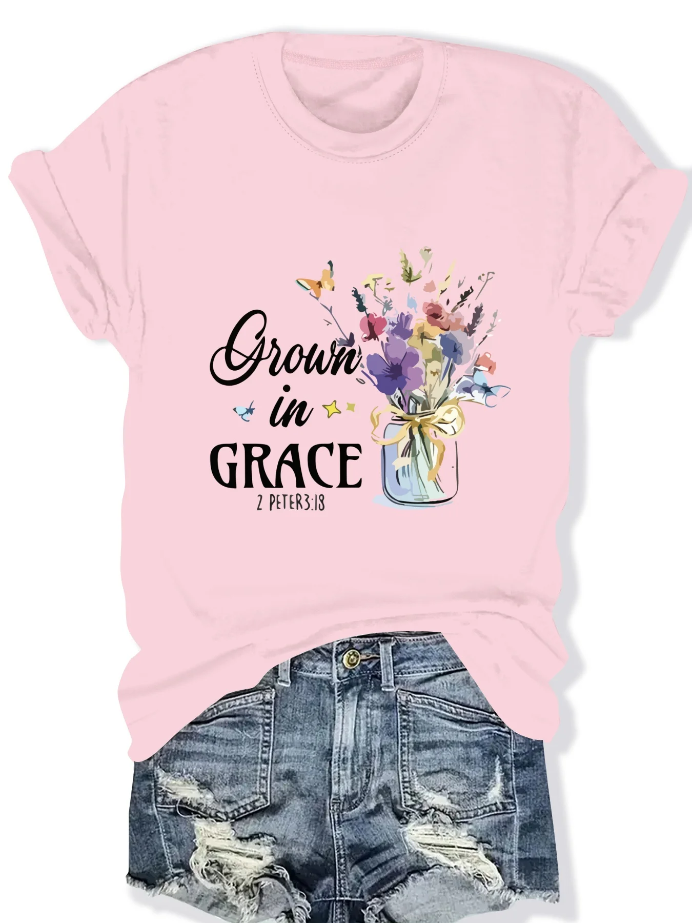 

Модная женская футболка с цветочным принтом, круглым вырезом и коротким рукавом, стильная повседневная женская футболка