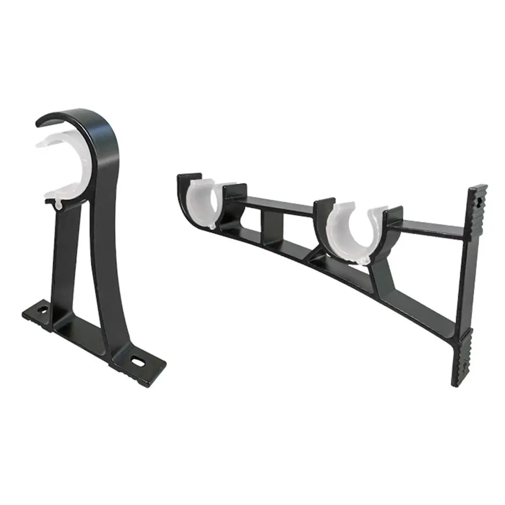 1Pcs Single Double Hang Curtain Rod Bracket Fixing Clip Furniture Hardware Hanger Hook Aluminum Alloy Crossbar Rod Support Clamp