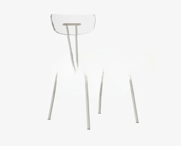 

Italian dining chair light luxury, acrylic leather back chair, high-end eating stool