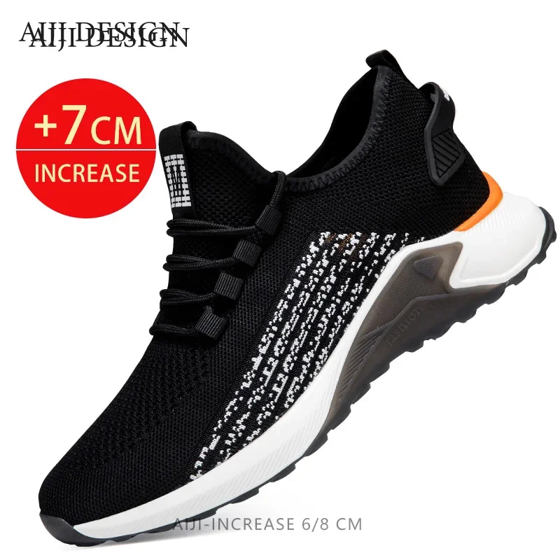 Sneakers  Man Lift Elevator Sports Height Increase Shoes Insole 7cm Leisure Fashion Men