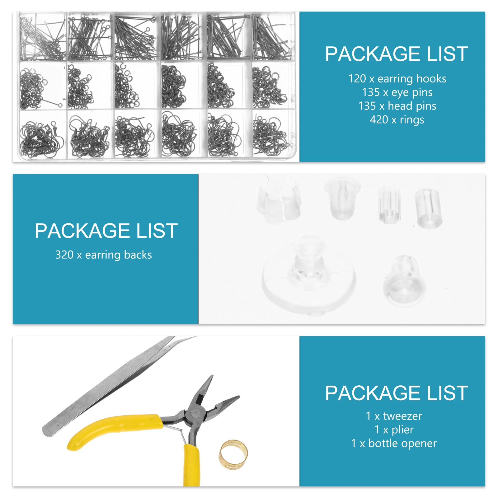 

Hook Jewelry Accessories Set DIY Earring Supplies Findings Suite Wire Eardrop Clasp Hooks