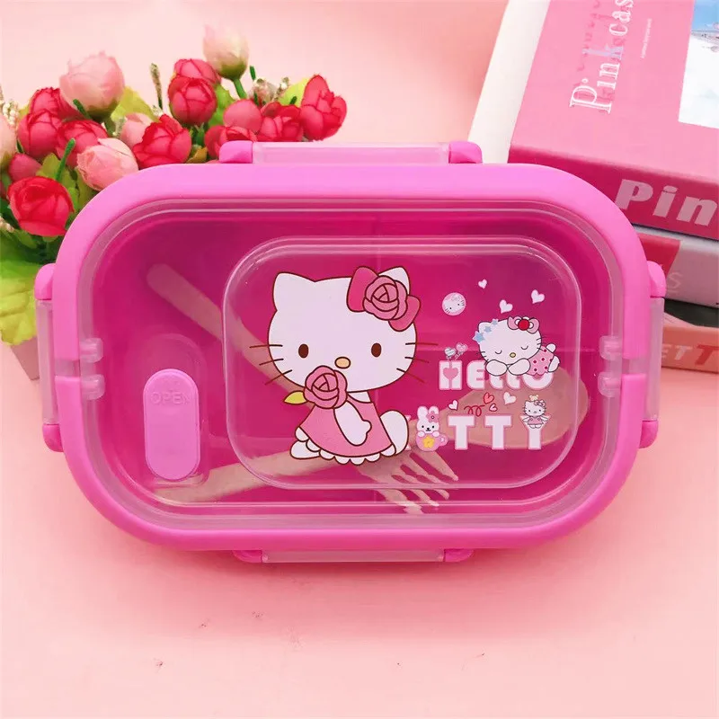 

Sanrio Hello Kitty Lunch Box My Melody Kuromi Heatable Lunch Box Student Large Capacity Compartmentalised Eco-Friendly Bento Box