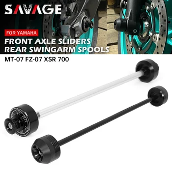 Deslizador de choque de eje delantero MT07 para YAMAHA MT-07 FZ-07 XSR700 2014-2023 soporte de rueda trasera de motocicleta tornillo basculante carretes MT FZ 07