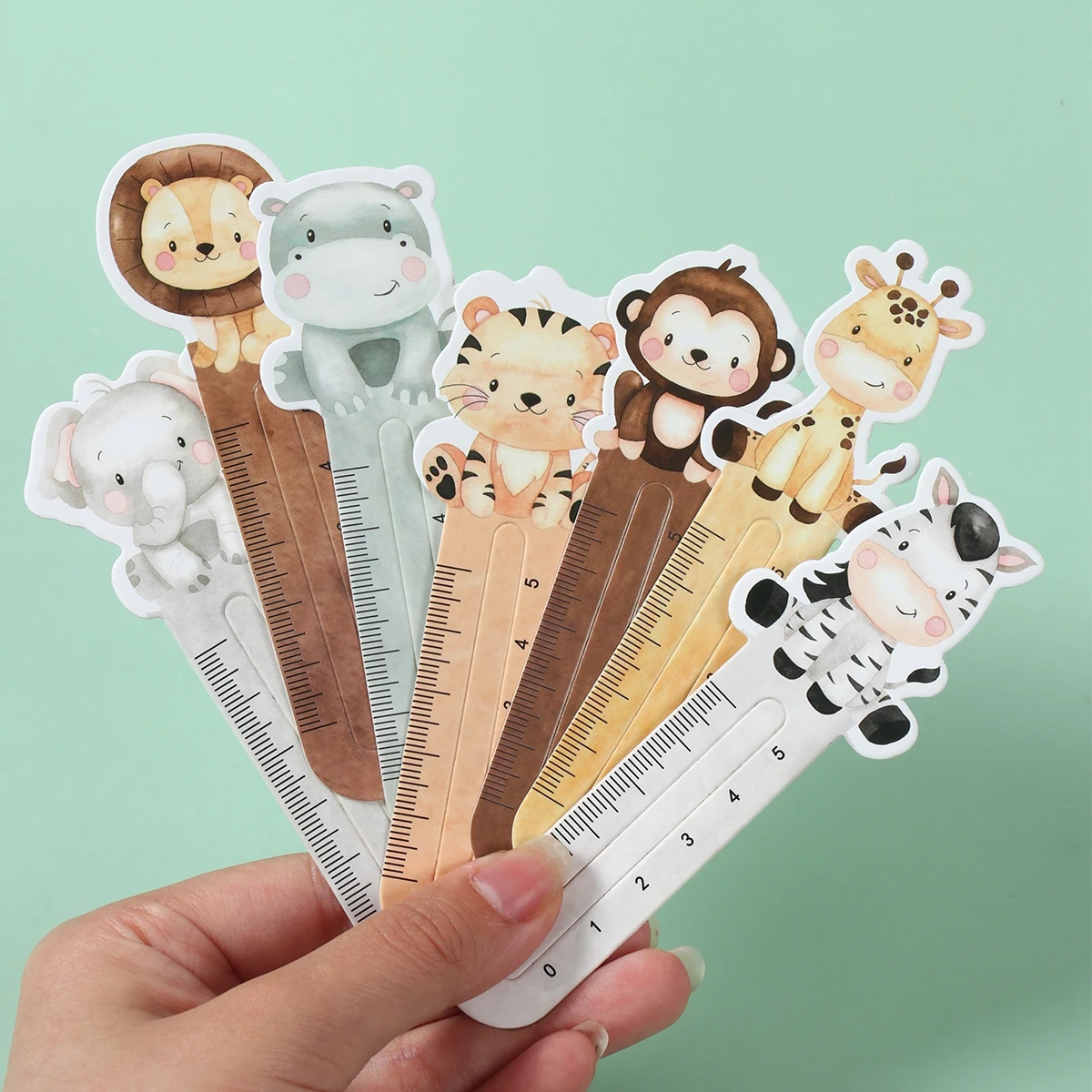 50Pcs Jungle Animals Book Markers Jungle Safari Birthday Party Decorations Kids Jurassic World Theme Boy Baby Shower Supplies