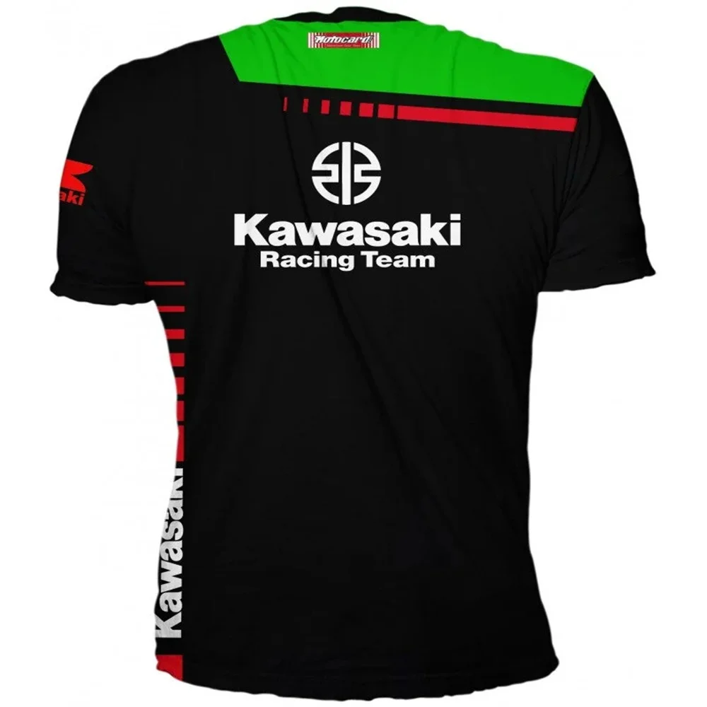

Мужская футболка Kawasaki Racing Team 2025 года, дышащая, быстросохнущая, впитывающая пот летняя футболка, спортивная одежда для мотоциклов