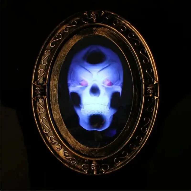 

Halloween Film Props Sound-controlled Light-controlled Induction Horror Mirror Photo Frame Cosplay Dance Festival Decoration