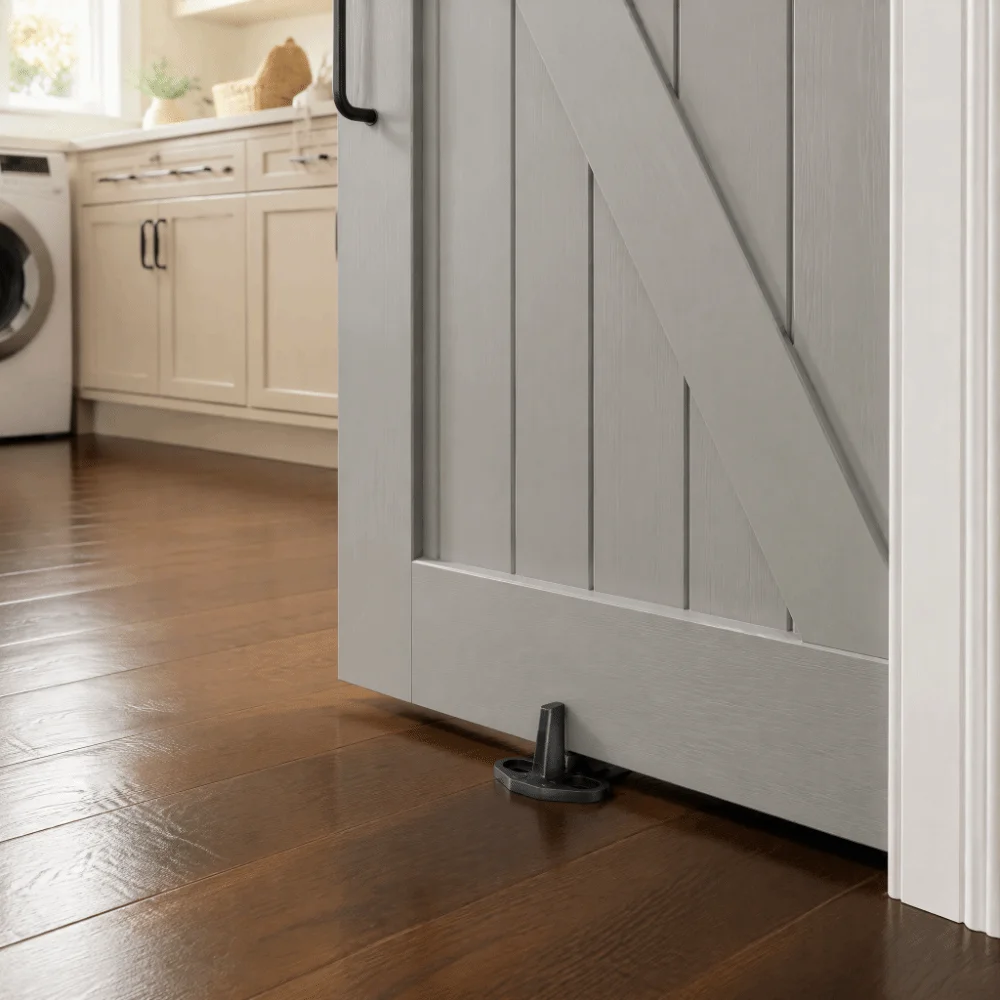 2pcs Stable Plastic Barn Door Floor Guide Easy Install Anti Derailment Sliding Door Floor Guide Door Bottom Guide Pocket Door