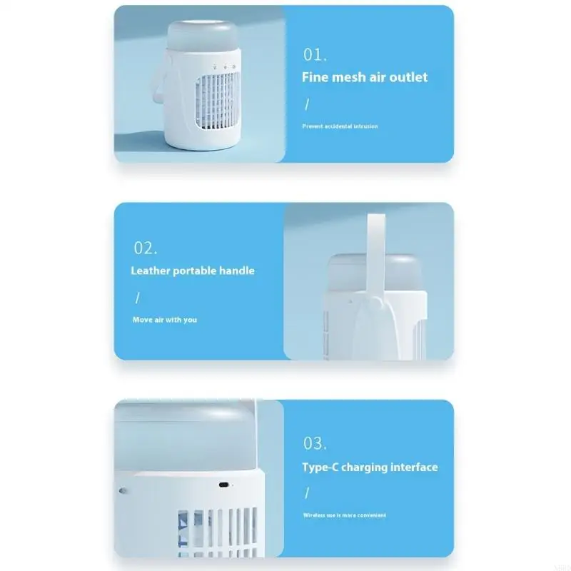 Practical Air Cooling Fan Air Conditioning Fan with 3 Speed Option Table Fan Perfect for Home Office or Dorm Room N58D