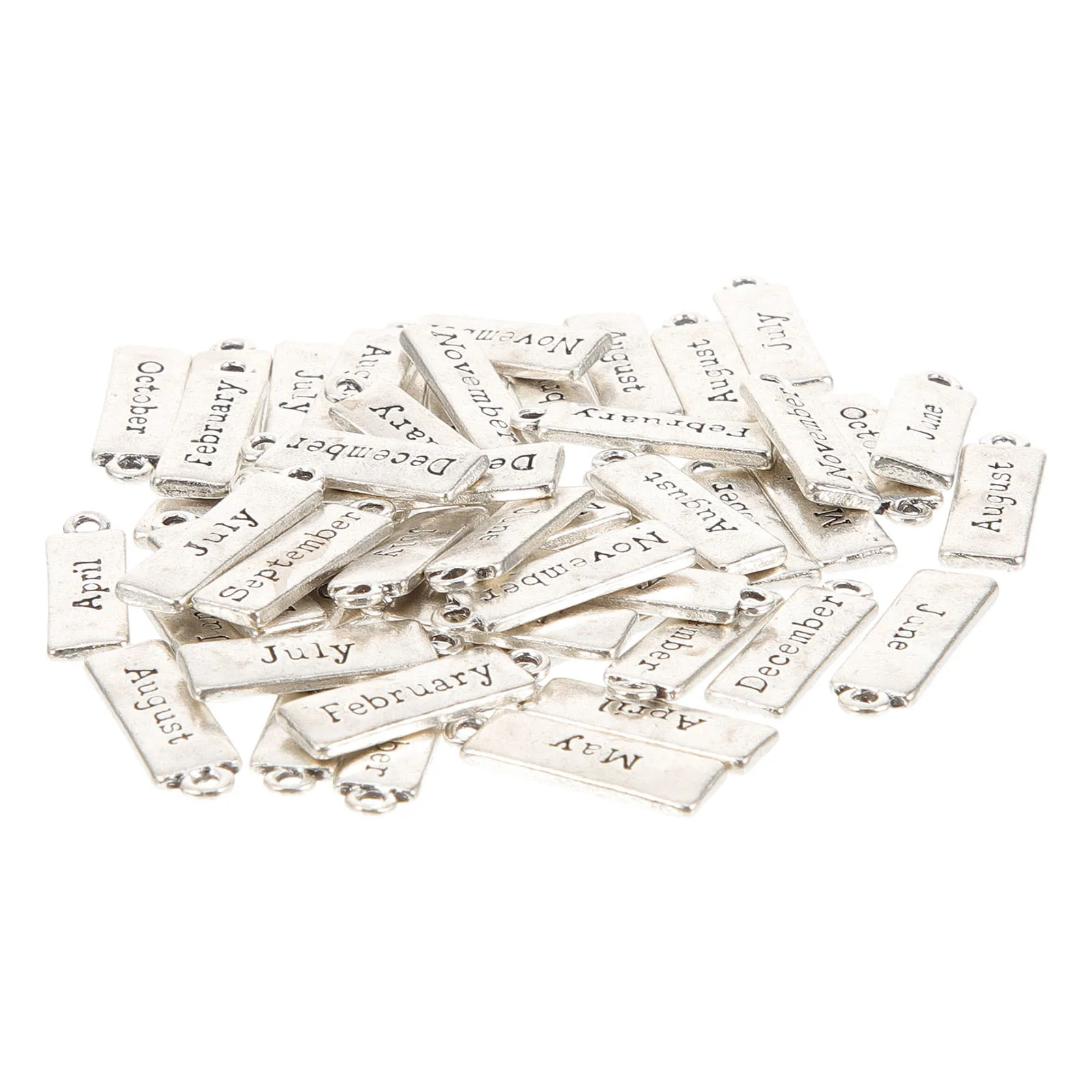

50Pcs Twelve Month Pendants Alloy Jewelry Charms for DIY Necklace Bracelet Keychain Decorative Pendant Making Craft Accessories