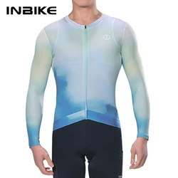 INBIKE Men's Mountain Bike Jersey Long Sleeve MTB Cycling Jersey Full Zipper with Pockets Bicycle Clothing Breathable Quick Dry