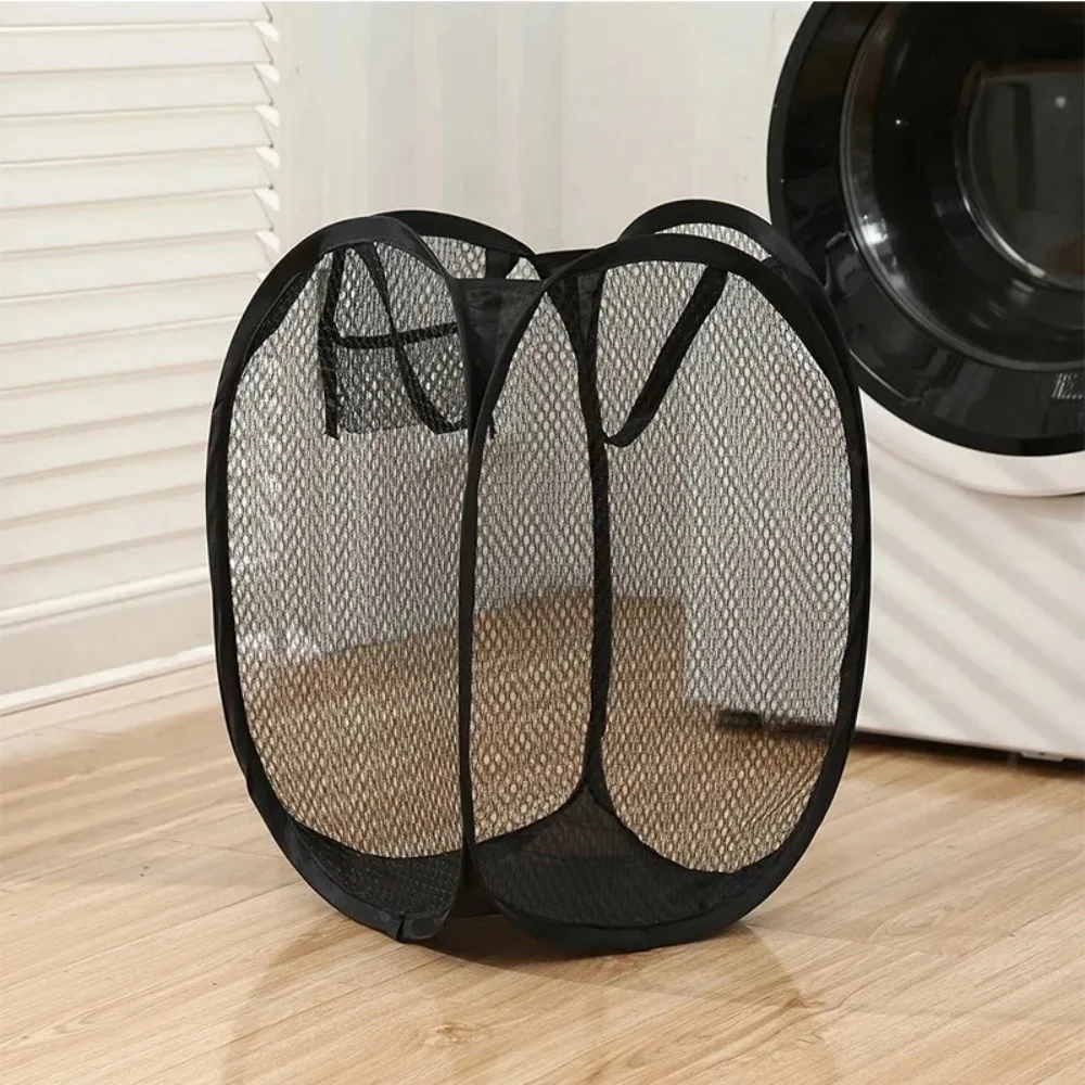 Household Laundry Basket Large Capacity Dirty Clothes Basket Foldable Mesh Dirty Laundry Storage Bathroom Storage Accessories view 6