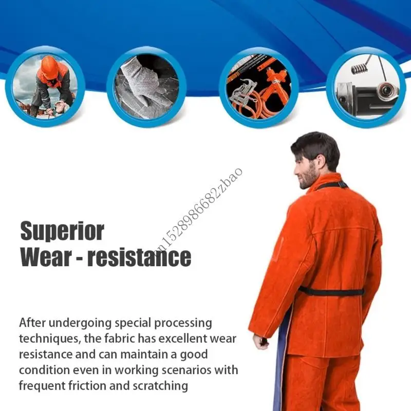 H7EA 산업용 용접 보호 앞치마 화염 지연 재료 금속 절단 제조 작업을위한 큰 커버리지 설계