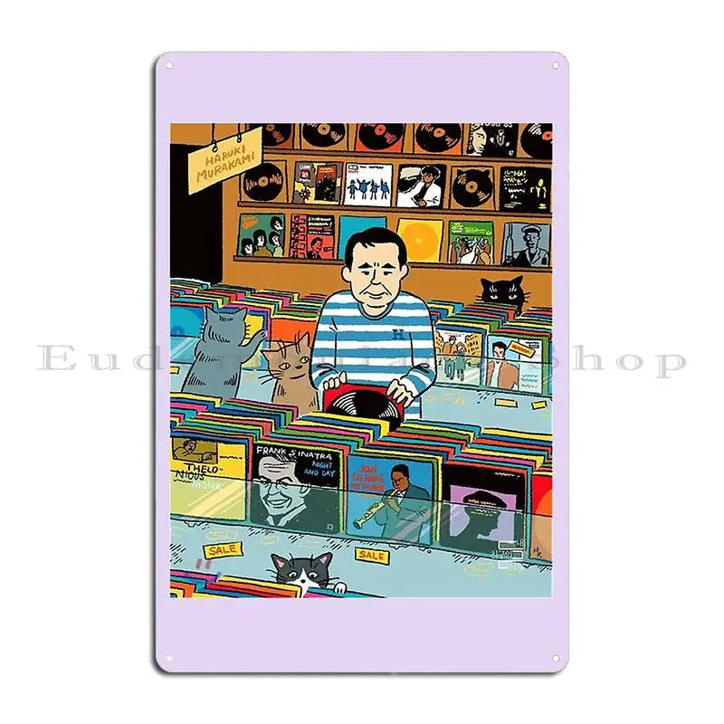 Album Art Metal Sign Mural Print Wall Decor Pub Designing Haruki Murakami  Tin Sign Poster