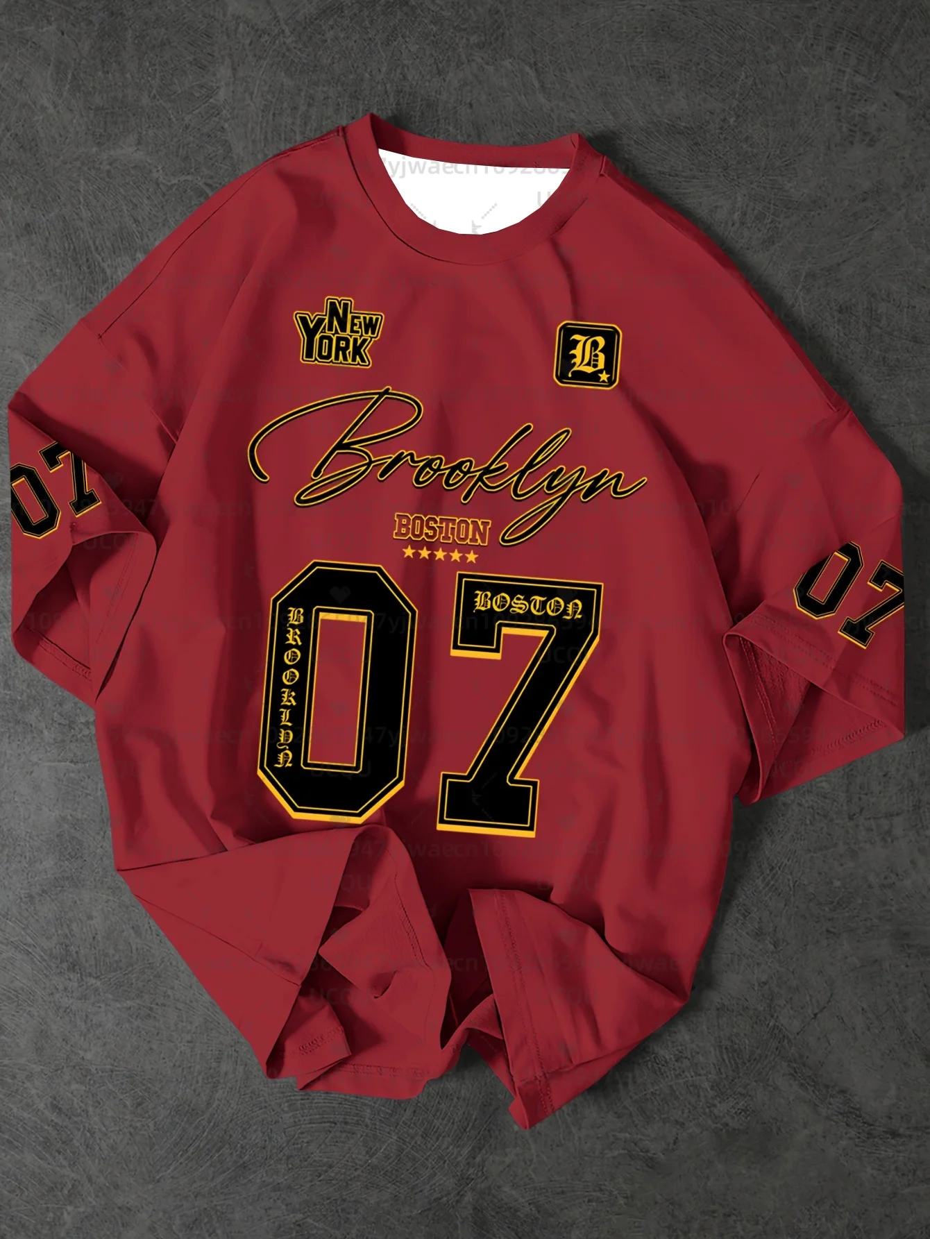 Men's Sports Jersey Brooklyn 07 Print Short Sleeve T-Shirt Summer Graphic Tee Jerseys Plus Size Women's Sport T-Shirt Tops image 5