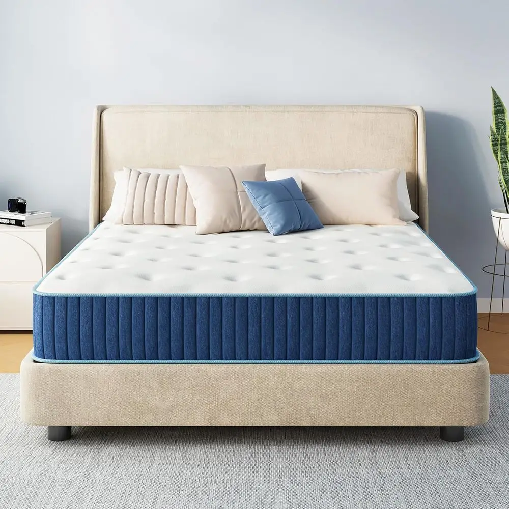 

Hybrid Mattress - 10 Inch Medium Firm with Certified Safe Foam & Fabric, Cooling Motion, Breathable Sleep, Pure Relief, Fibergla