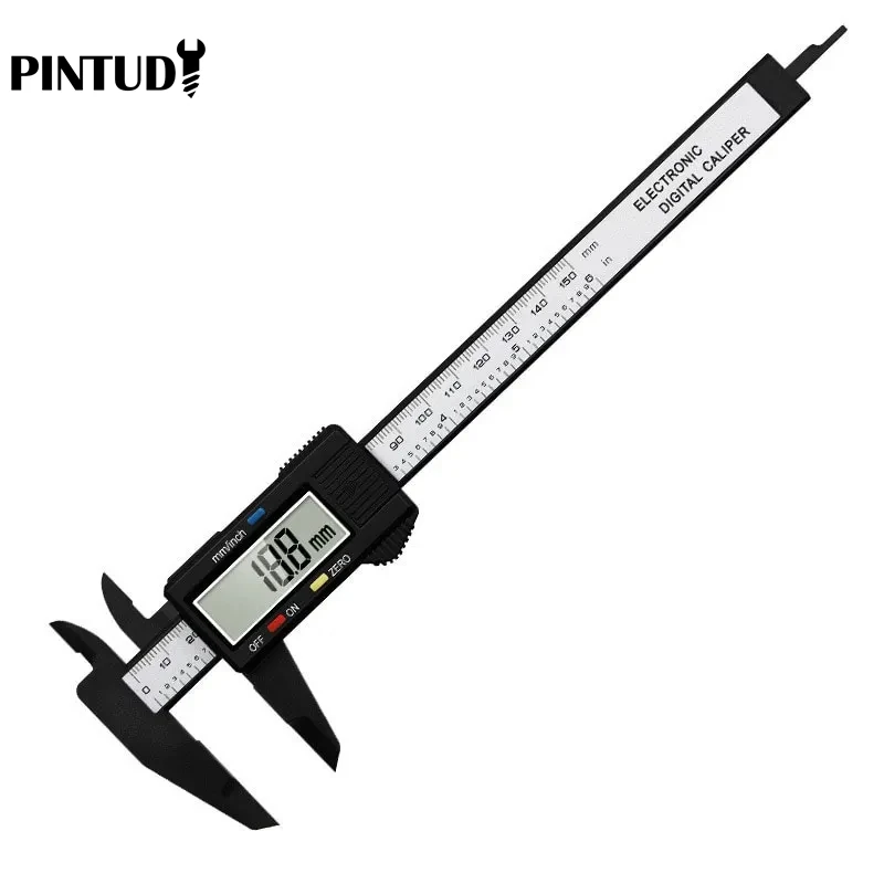 1PC Plastic Vernier-remklauw Digitaal Display-remklauw Mini-tekst afspelen Student Vernier-liniaal 0 tot 150mm meetinstrument