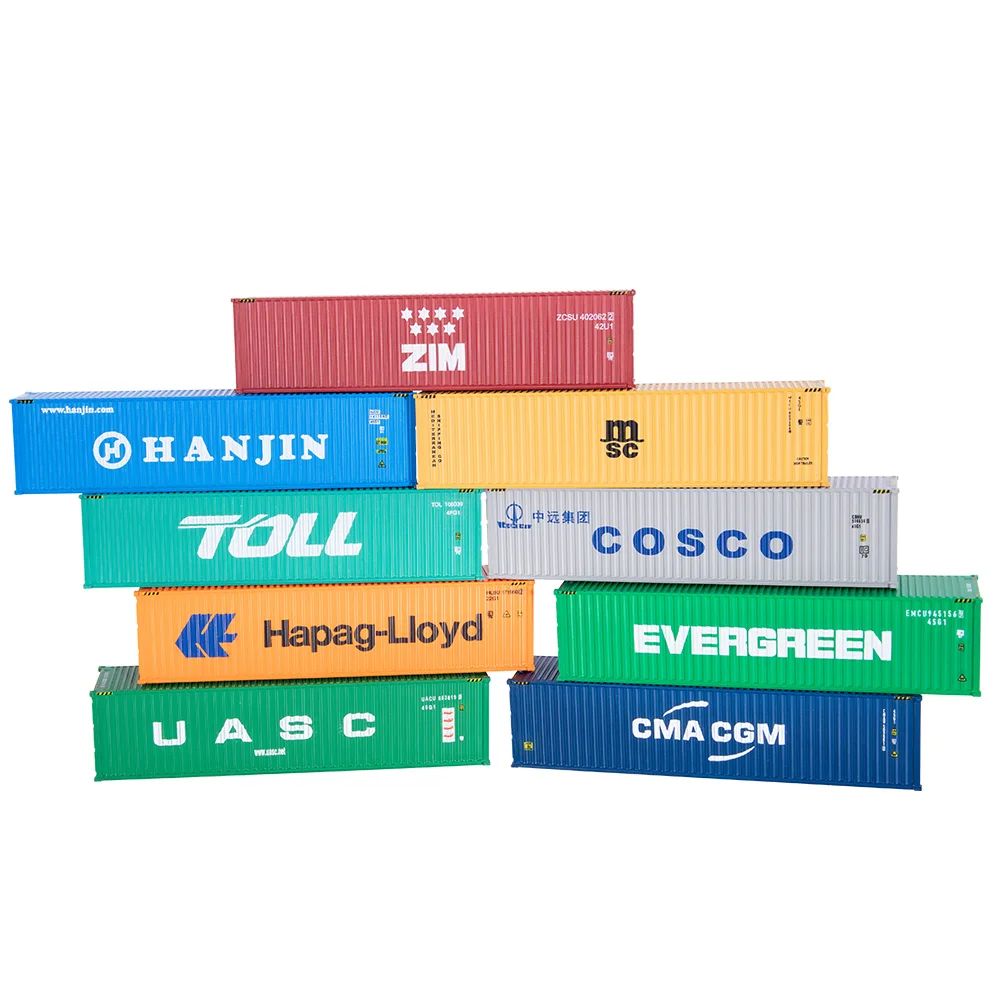 Recipiente de trem de simulação em miniatura, modelo escala ho 40 pés, frete, caixa marítima para trem ferroviário, acessório, kit diorama, 1 peça