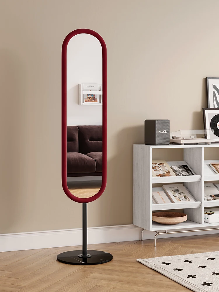 Nordic ins wind floor mirror home bedroom cloakroom porch corner full-length mirror creative designer full-body mirror