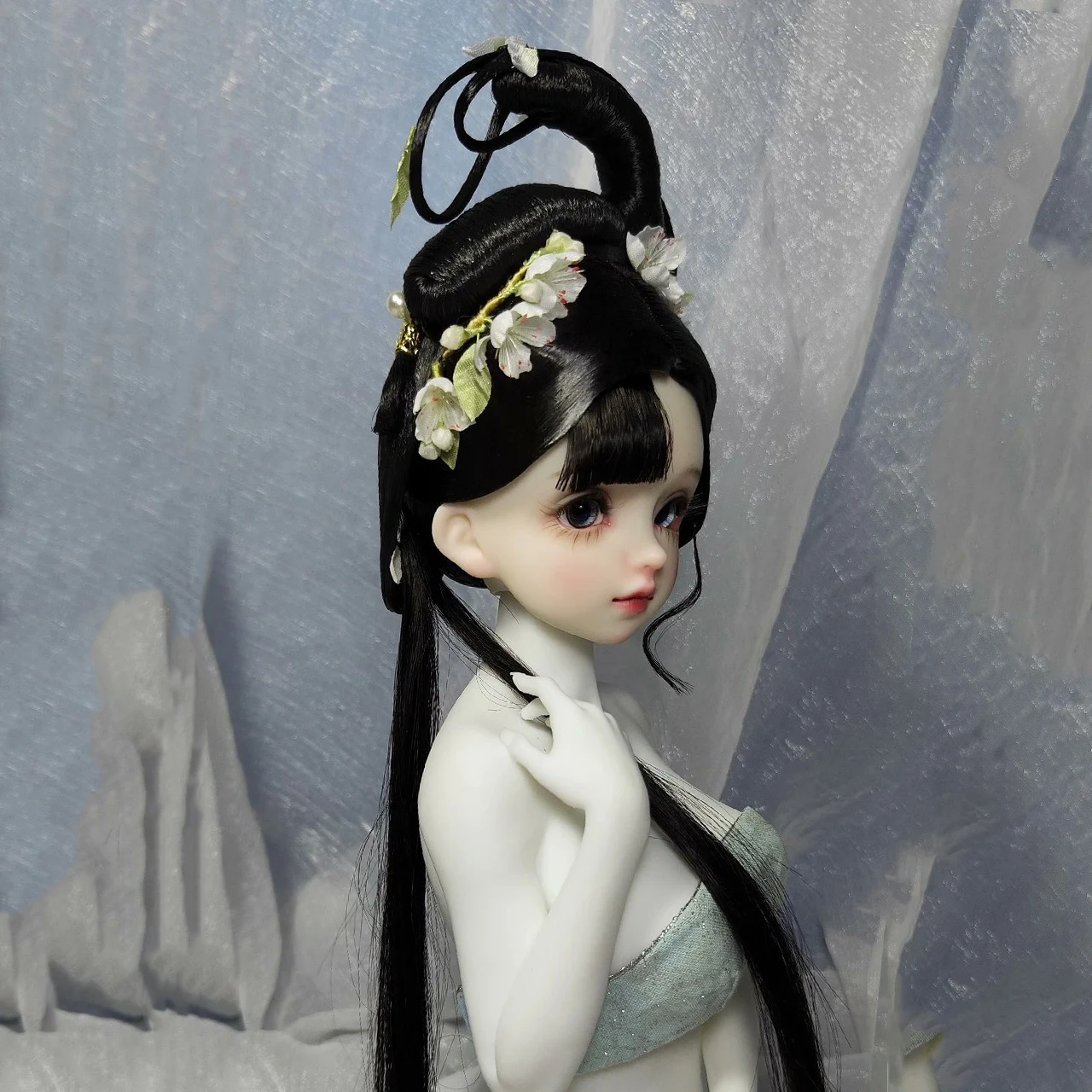 1/6 1/4 1/3 Ancient Costume BJD Doll Wigs Chinese Hanfu Vintage Long Hair Fairy Wig For MSD SD13 Girl SSDF Accessories A2042