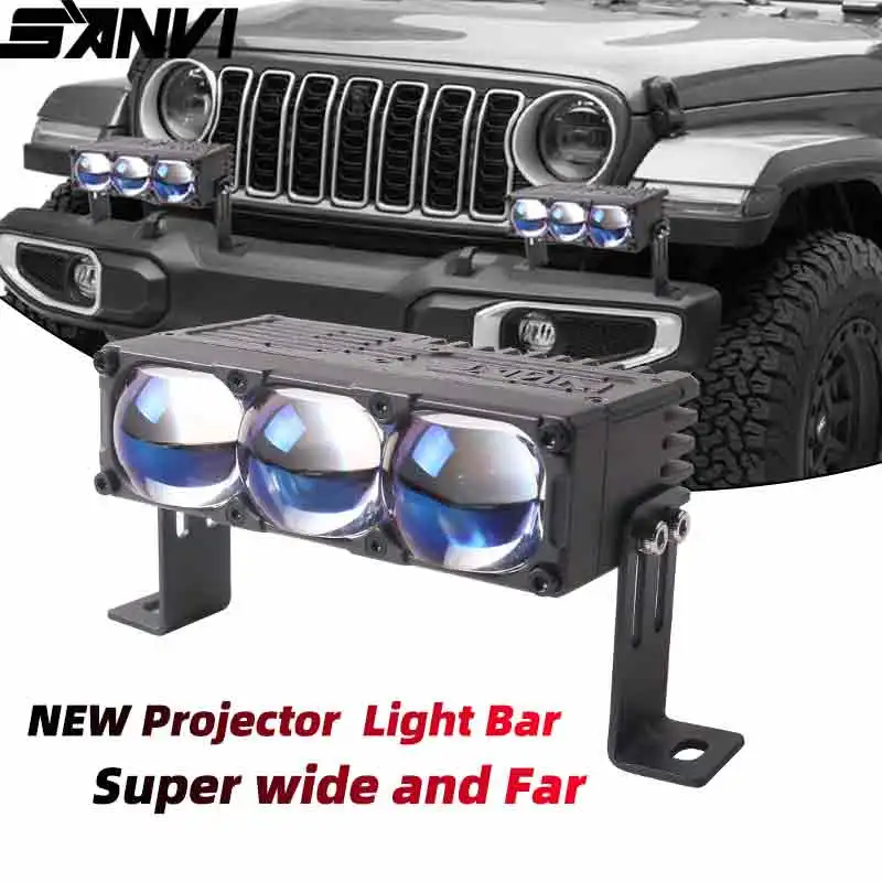 

SANVI Bi LED Projector Spotlight Grille Light Bar Auto Auxiliary Lamp Work Light For Jeep Wrangler/Ford F150/Hilux/Prado