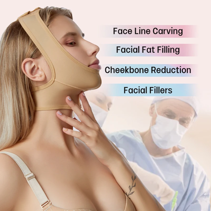 Women Double Chin Reducer Face Lifting Belt V Line Slimming Face Shaper Straps Fajas