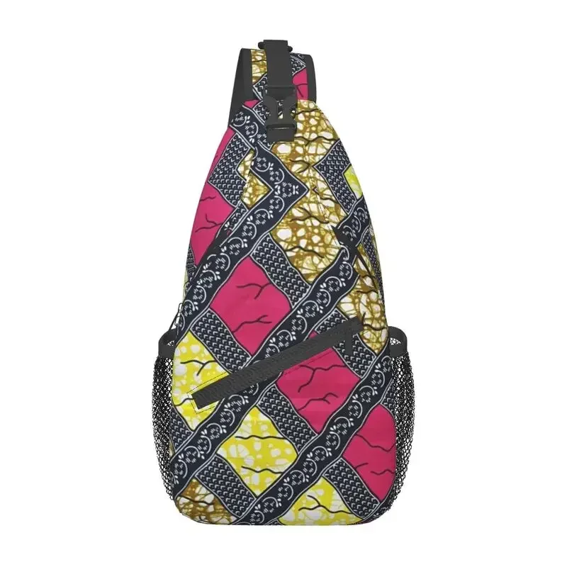 Stylish And Unique African Ankara Print Sling Bags for Traveling Men Africa Ethnic Art Crossbody Chest Backpack Shoulder Daypack