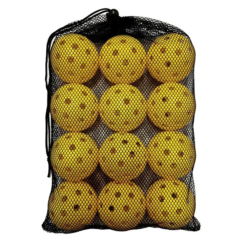 2S-12pcs Pickleball 74MM 40 Holes Outdoor Durable Pickleballs 26g per Ball for Competition Pack of Outdoor Pickleballs
