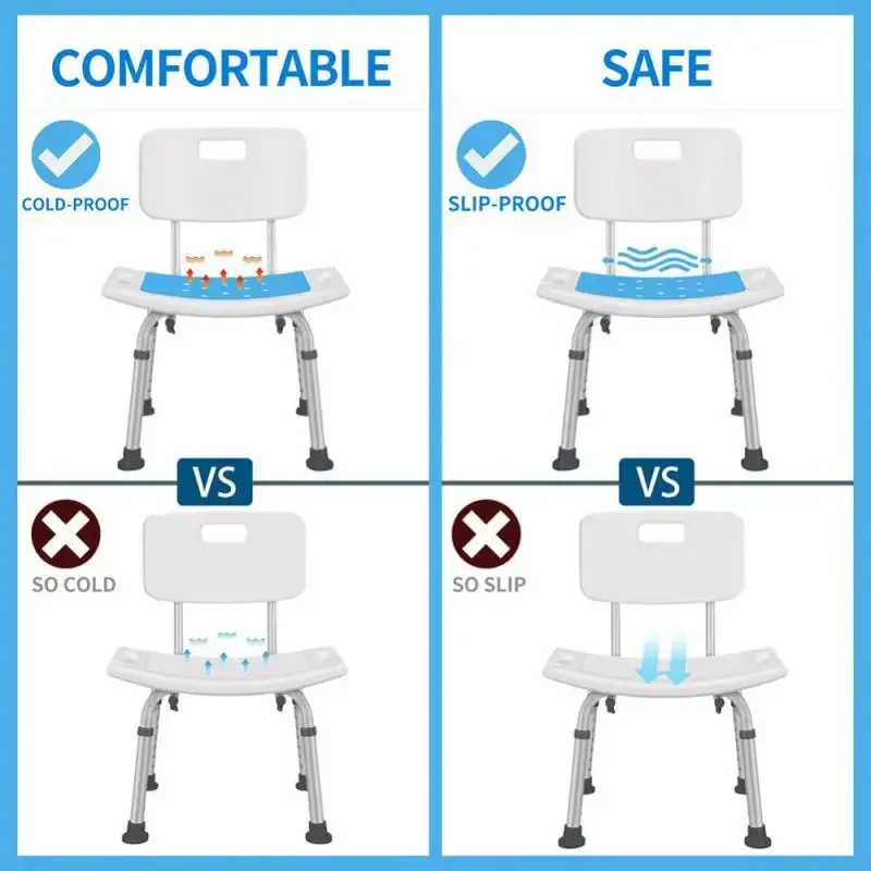1PCS Non-slip Elderly Folding Bath Chair Cushion Bathroom And Shower Chair Elderly Bath Tub Shower Chair Stool Bench Seat image 5