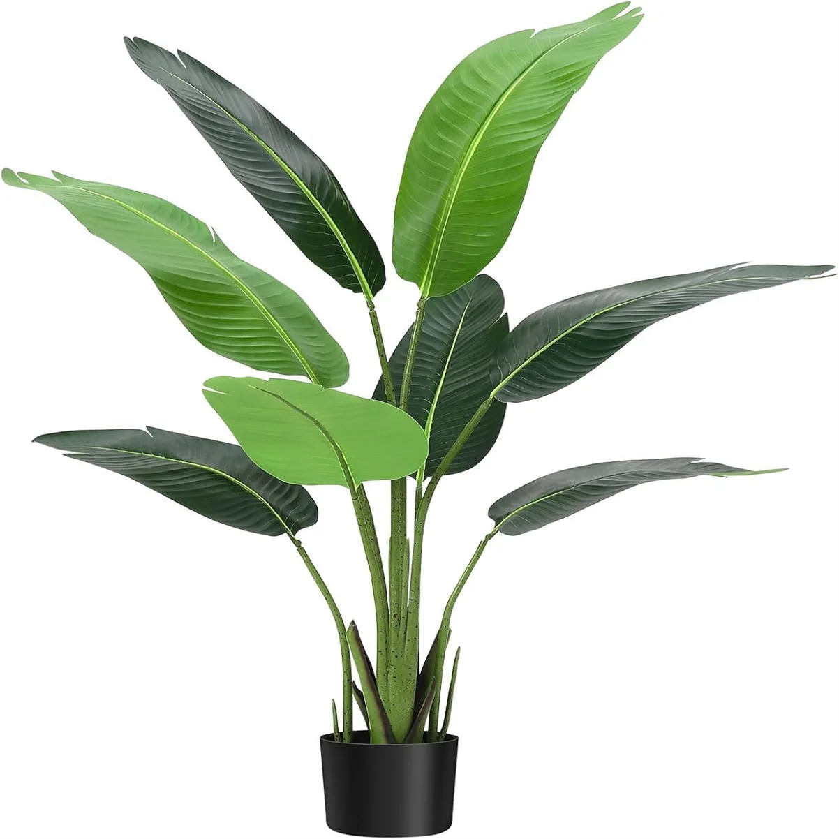 

Artificial Bird of Paradise Plant, Faux Banana Tree in Pot with 8 Adjustable Natural Branches and Realistic Leaf, Tall Lifelike