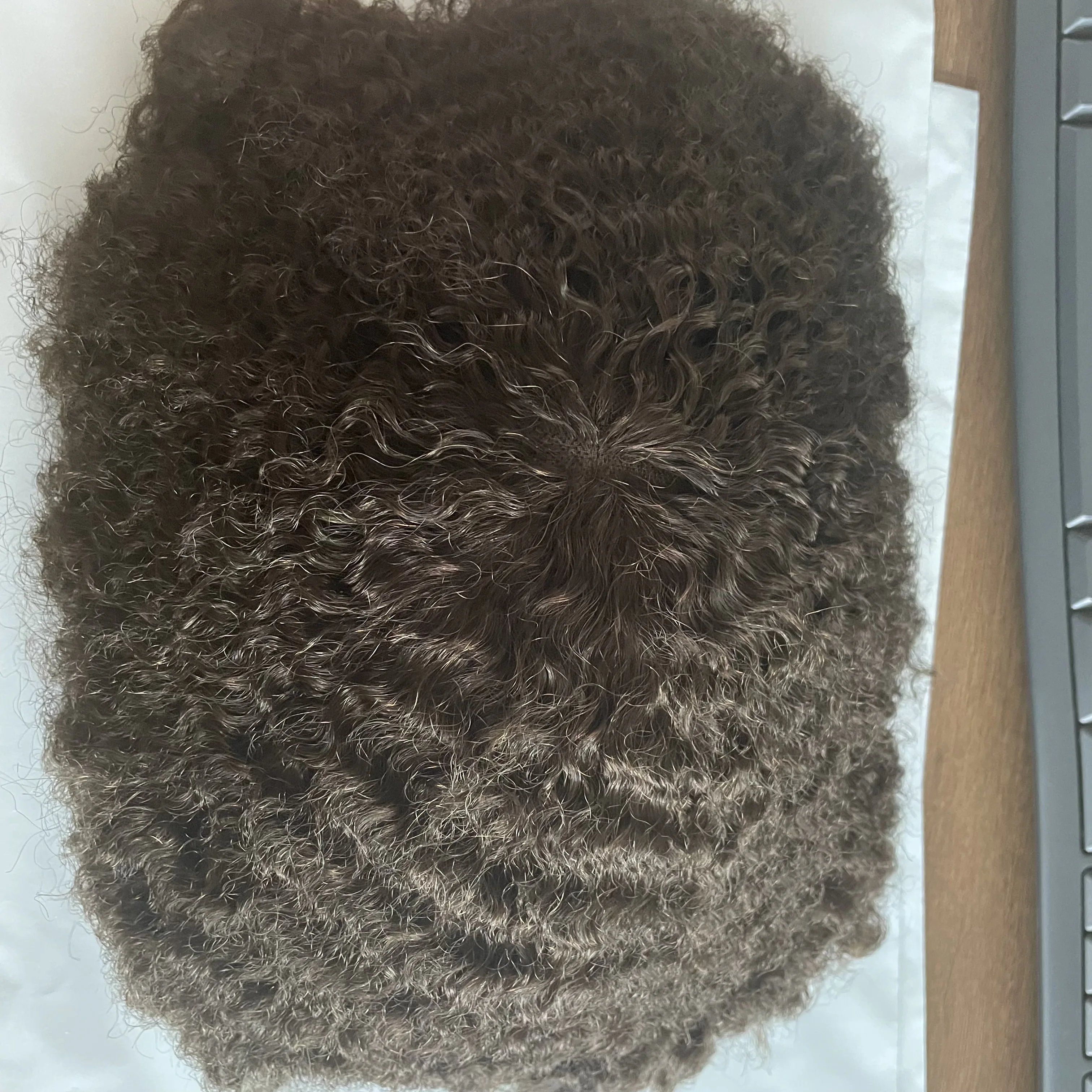 8mm 10mm Deep Wave Toupee Men's Capillary Prothesis Fine Mono Lace PU Base Curly Human Hair Afro Weave Natural Looking System