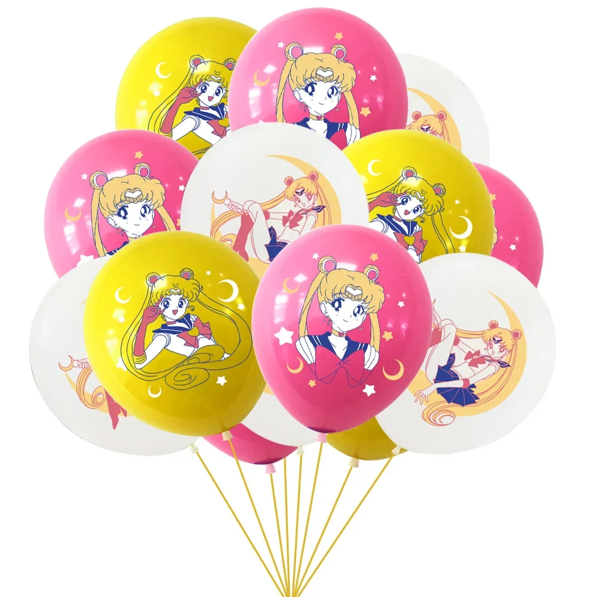 Cute Sailor Moon Birthday Party dinnerware Disposable Banner Cake Topper Hanging Flag Sailor Moon Balloons Birthday Decoration