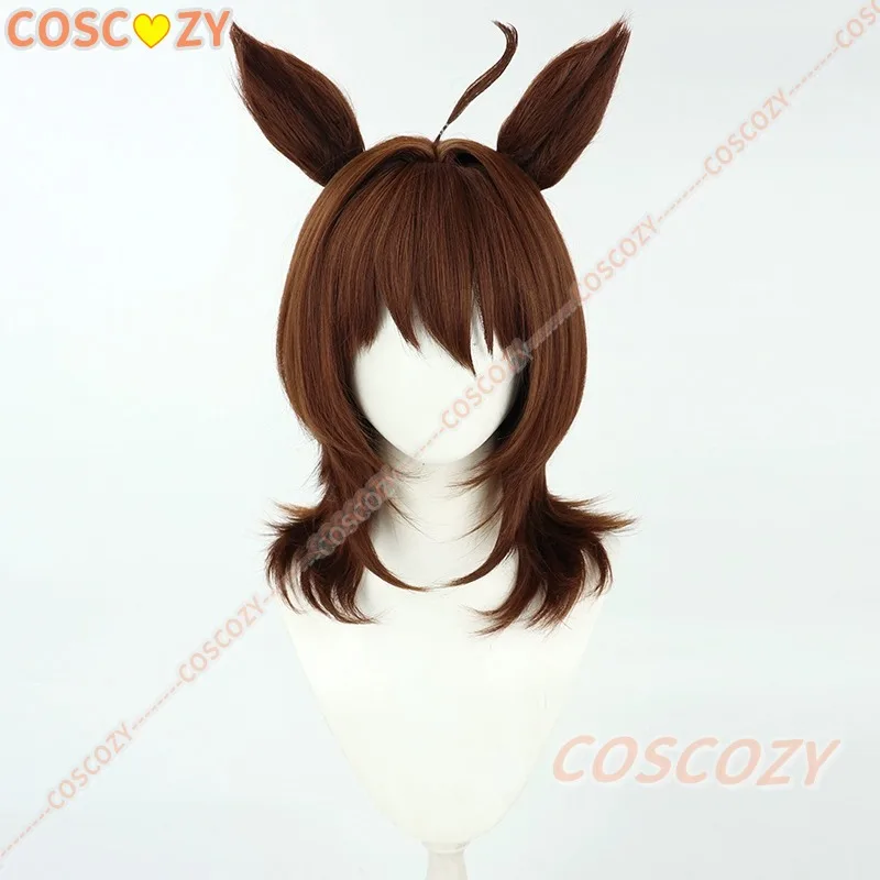 Anime Umamusume Pretty Derby Agnes Tachyon 코스프레 가발 갈색 머리 귀와 꼬리 여성 소녀 할로윈 파티 롤 플레잉 액세서리