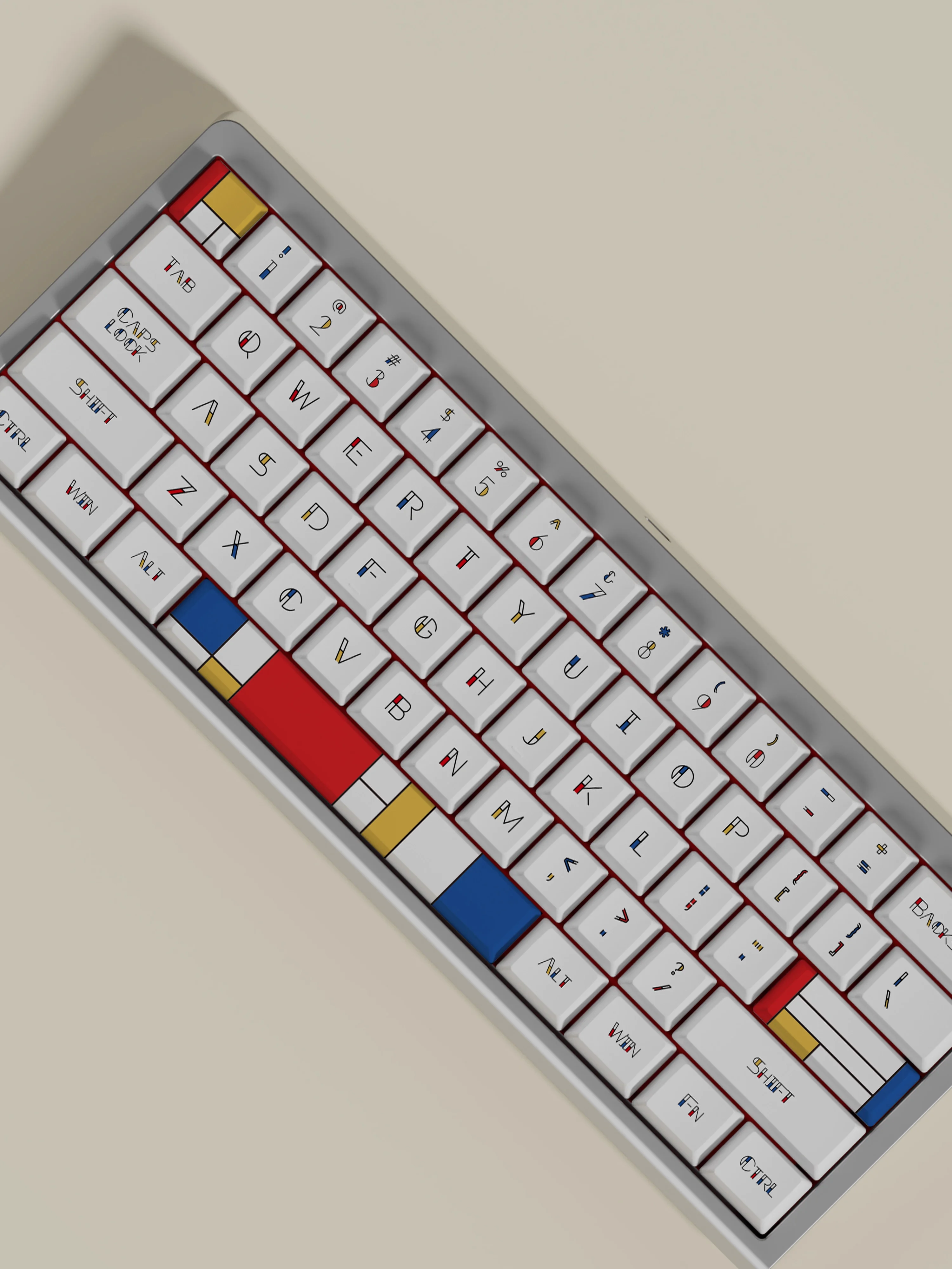GMK Mondrian Keycaps 142 Keys PBT Material Cherry Profile DYE-SUB For MX Switch 61/64/68/75/84/87/98/104/108 Mechanical Keyboard