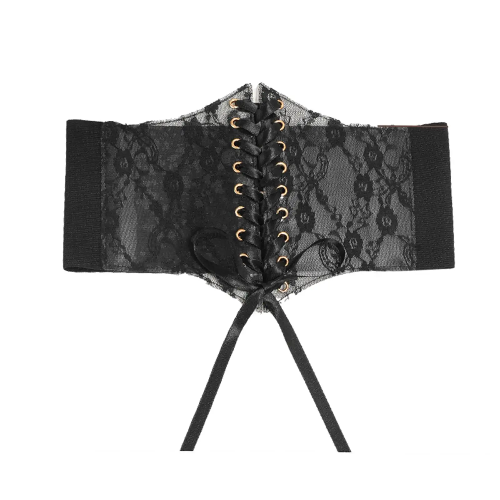 Faux Leather Lace Waist Belt for Women Wide Corset Belt Waist Cincher Shapewear Girdle for Dresses Skirts Tops