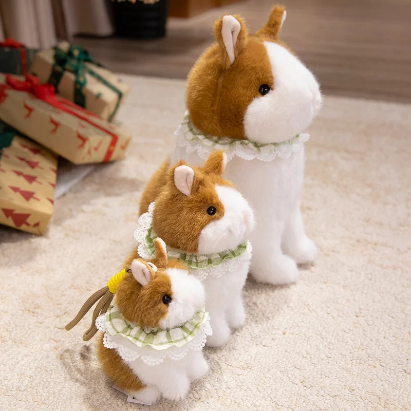 Conejo de imitación Kawaii de 14-30cm, almohada de muñeco de peluche, muñeco peludo bonito, juguete de conejito, decoración del hogar, regalo de Navidad