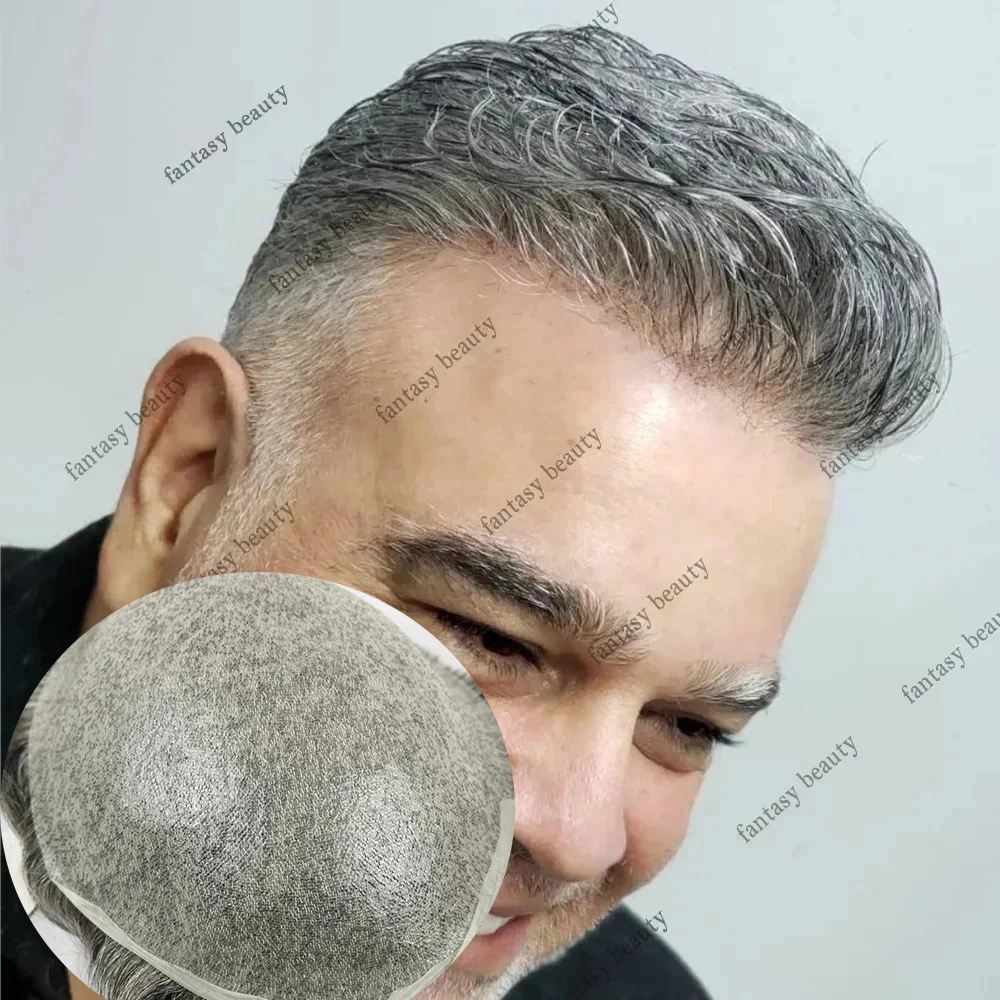 

Натуральные волосы 80% плотности 1B65 380 # Система замещения волос: ультралегкий парик с тонкой основой 0,02 мм, незаметный, с естественной линией роста волос