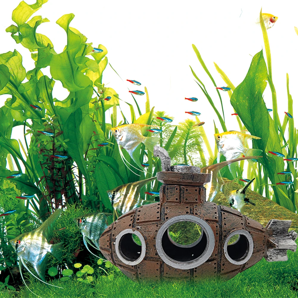 حوض السمك الغواصة زخرفة الغواصة حطام الديكور خزان الأسماك المناظر الطبيعية الديكور للمناظر الطبيعية حوض السمك تحت عنوان