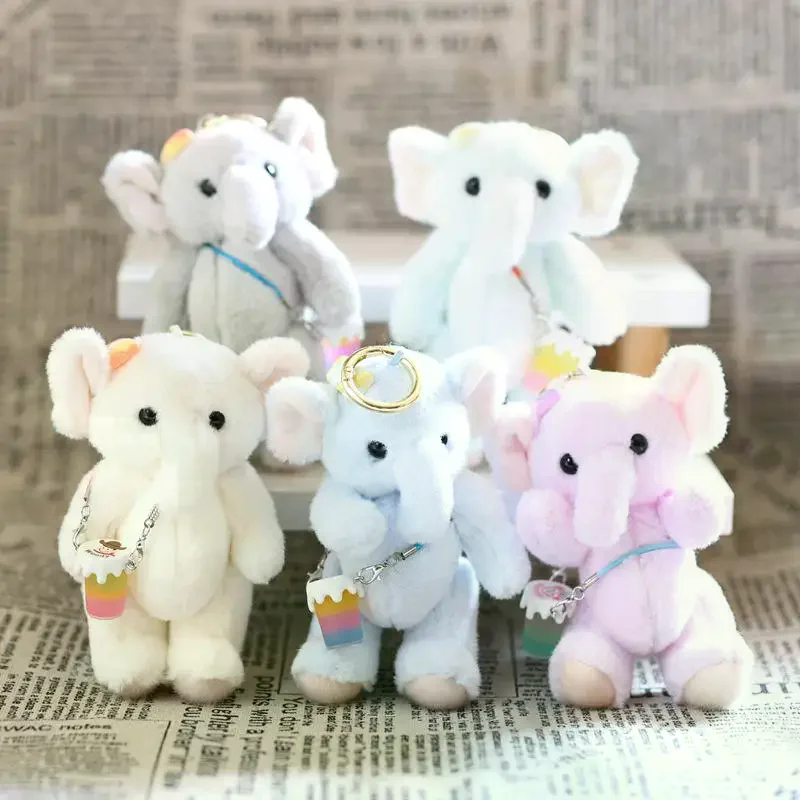 ตุ๊กตาช้างนุ่มนิ่มน่ารัก 1 ชิ้น ขยับข้อต่อมือและเท้าได้ ใช้เป็นพวงกุญแจ ของเล่น จี้กระเป๋า ของตกแต่งบ้าน ของขวัญ