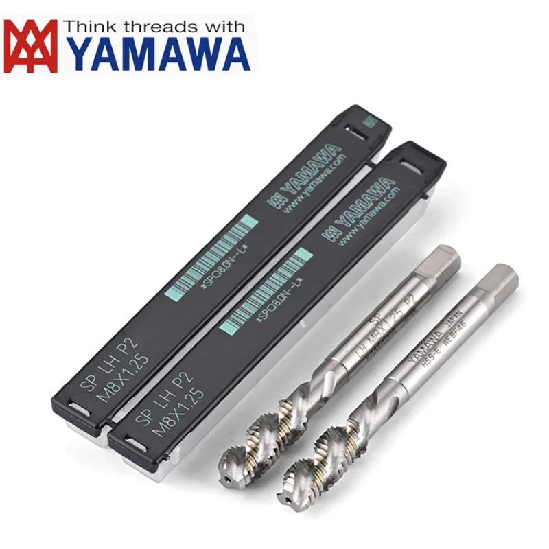 Janpan YAMAWA 1PCS HSSE Left Hand Spiral Fluted Tap UNC UNF 4-40L 6-32L 8-32L 10-24L 10-32L 1/4 3/8 Machine Screw Thread Taps