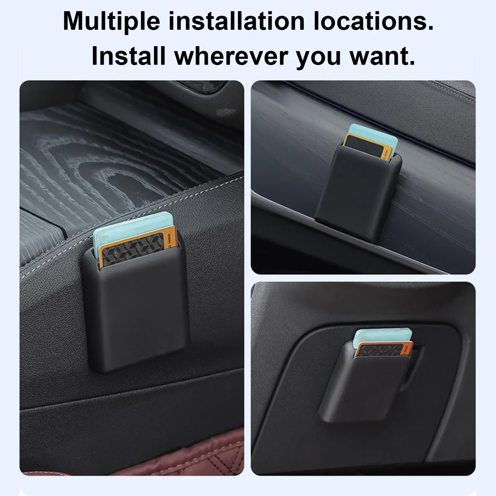 Card Pocket for Vehicle Adhesive Interior Accessories Insert Slot License Card Pocket for Cars Sedans SUVs Trucks Pickups