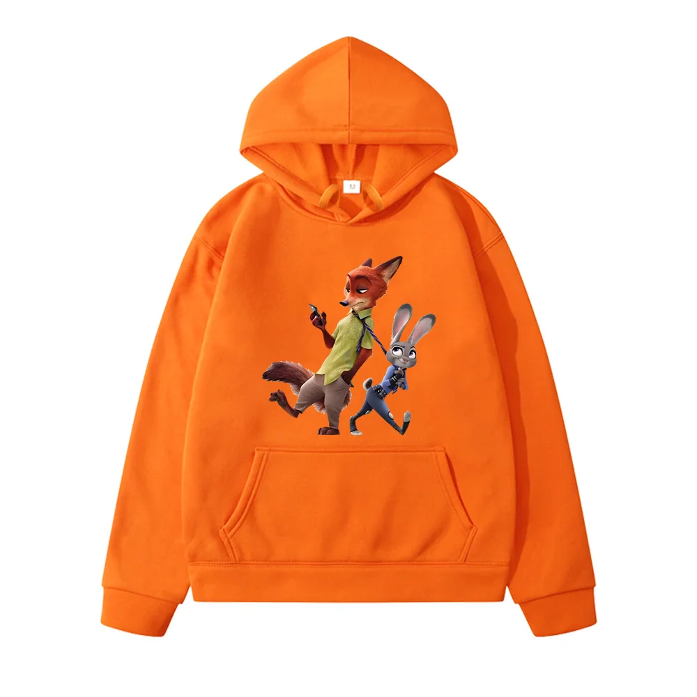 Hot Sale Zootopia Nick Wilde Judy Hopps Print Cartoon Kids Hoodies Baby Boys/Girls Cartoon Sweatshirts Long Sleeve kids Pullover