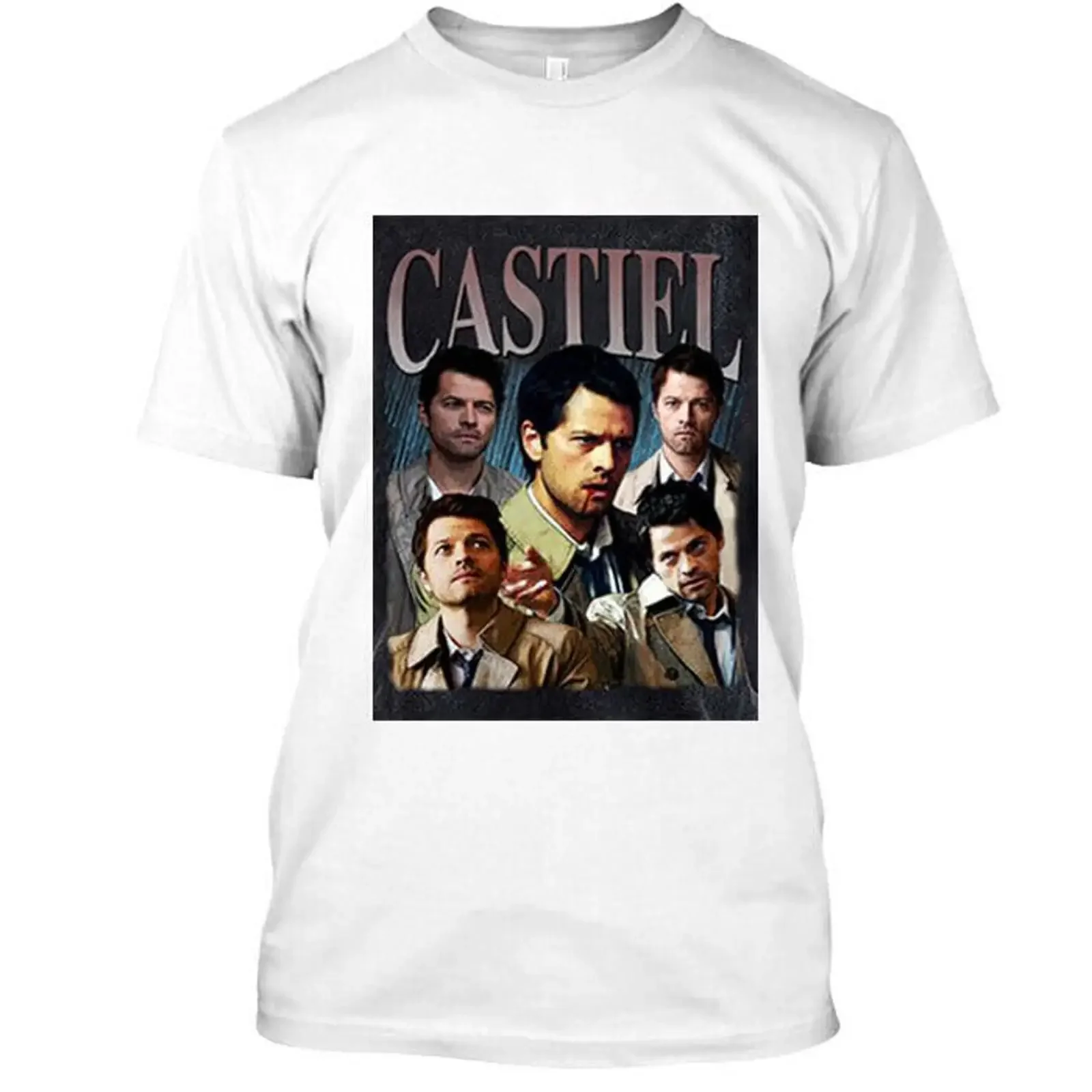 NWT Custom Castiel T Shirt for White Size S 3XL vintage Washed Stylish Soft Top For Everyday Wear Casual Slightly homme